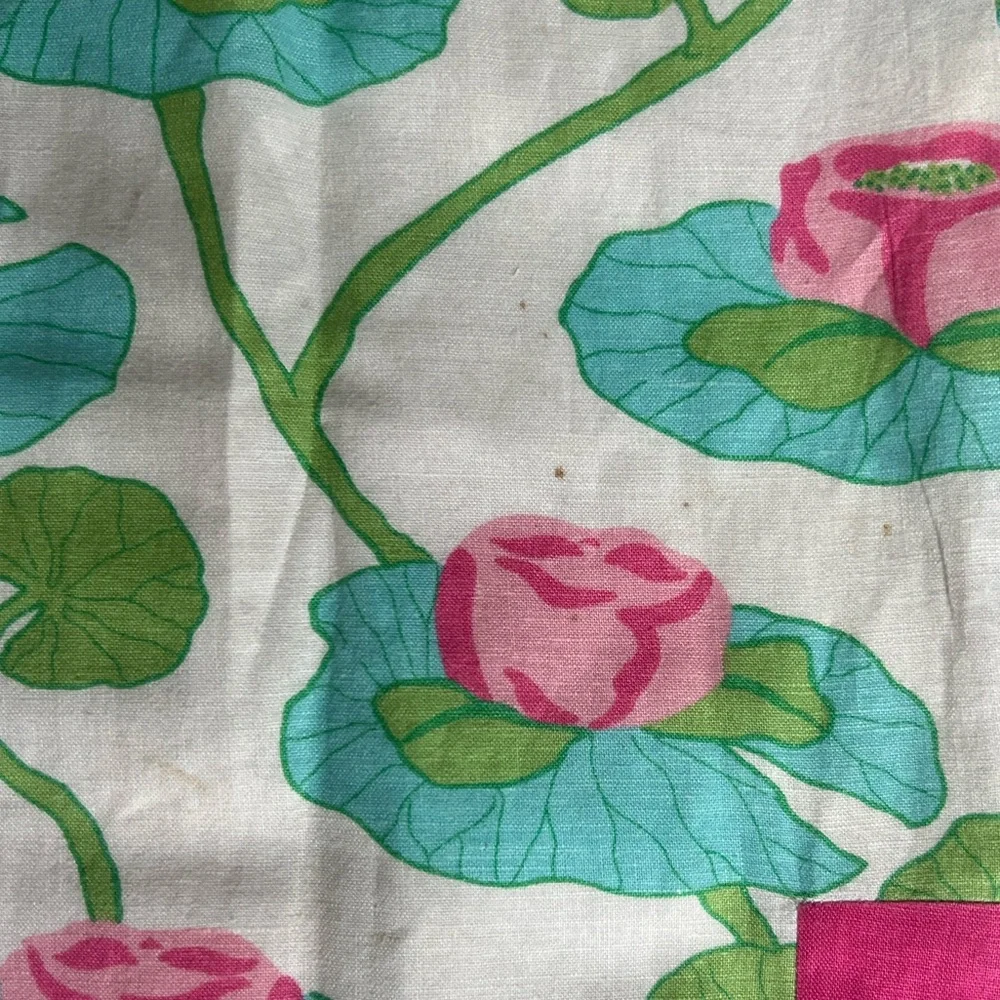 Lilly Pulitzer Vintage Shift Dress Pink Green Floral Size 10 Frogs 90s FLAWED - Picture 3 of 12